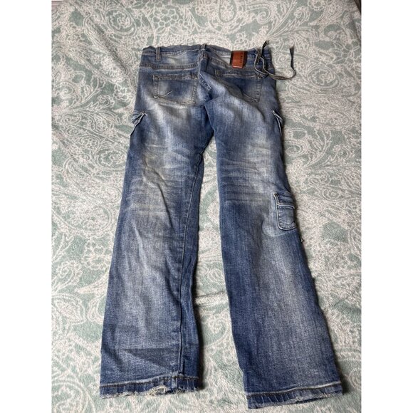 COTE DE NUITS MENS 38X34 Jeans DISTRESSED Zipper Detail Streetwear - Picture 4 of 6